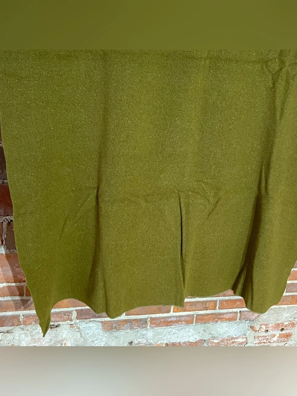 Vintage Army Green Wool Camp Blanket 54” x 70”
